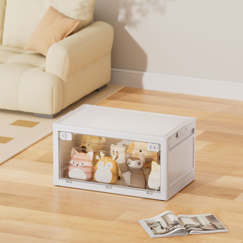 Household storage box Foldable large-capacity storage box Snack sorting box Clothing toys Dust-proof storage box with lid