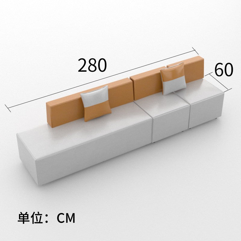 Office reception nappa leather sofa minimalist creative corner sofa waiting area sofa coffee table set
