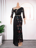 Aliexpress  new arrivalpatchworkcontrast colorhigh waistdressfashion african plus size women's clothing sequin long skirt