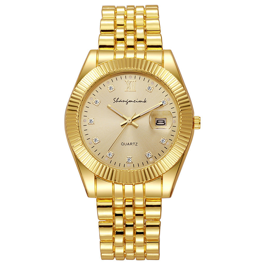 couple watch men's gold business retro elegant couple men's steel belt alloy easiest for matchfashion quartz watch