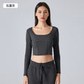 Fall and winternew arrival sports tops women's professional training running fitness long sleevesshortslimming look yoga clothes daw194