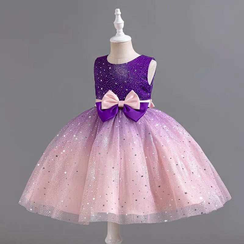 New girls' floral dress - stylish princess style, perfect for first birthday parties and special occasions
