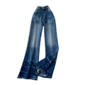American retro high-waisted wide-leg jeans for women,  summer collection: loose fit, slimming, slightly flared, unique design