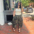 European and american style loose camouflage cropped jeans -  cross-border women's streetwear fashion wide leg denim pants