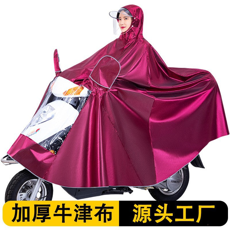 Heavy-duty raincoat poncho for electric bikes, motorcycles, and scooters - outdoor portable full body rain protection - single or double - pvc material