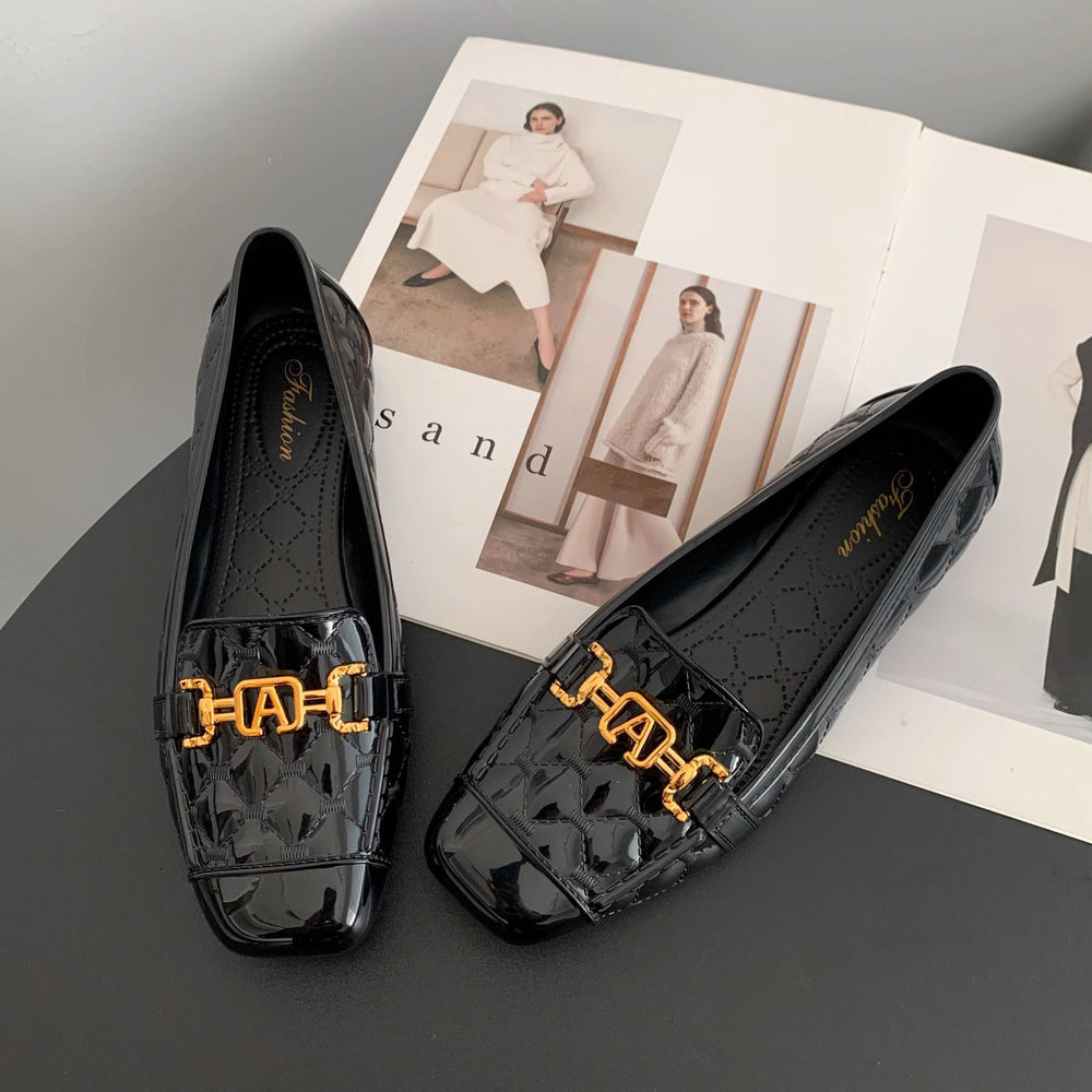 New arrival square toe flatsflatsflats women's easiest for match soft bottom bean shoesflats women's plus sizefrenchflatsflats black