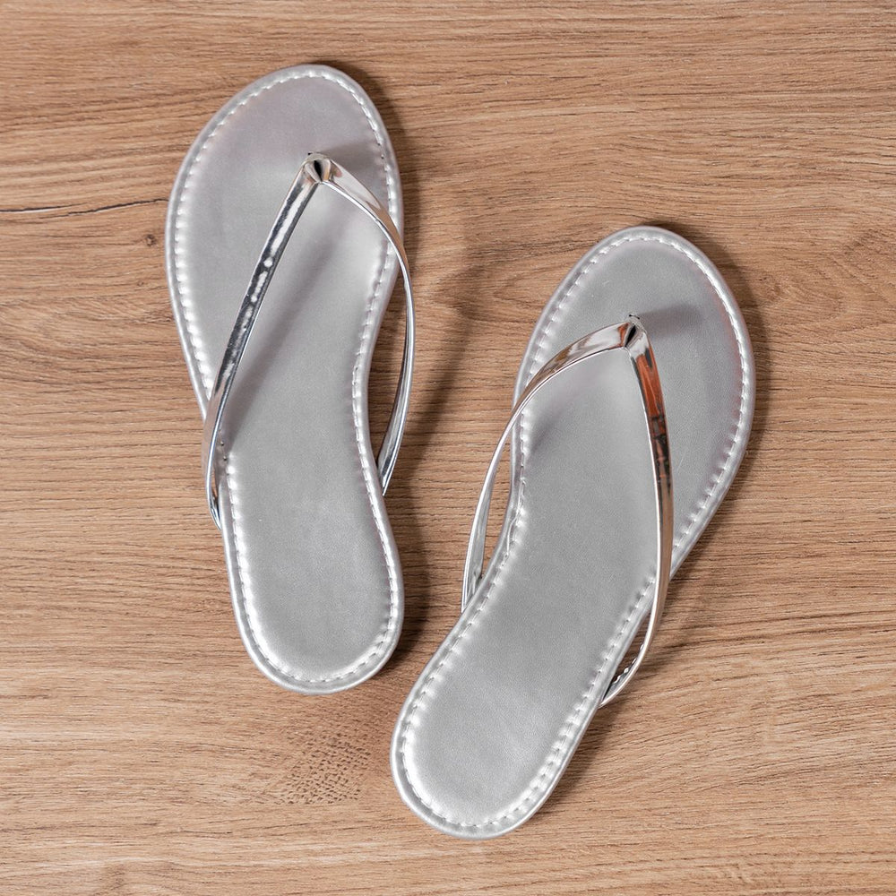 spring festival new plus size women's foreign trade shoes solid color striped thong low heel slip-on sandals