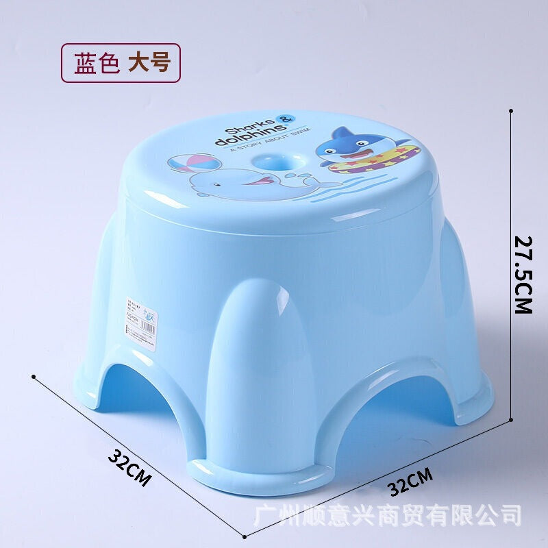 Children's plastic small stool Kindergarten bench Round low stool Coffee table stool Household non-slip bath low stool Small chair
