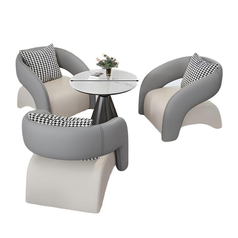 Sales office negotiation sofa chair design shape lazy table and chair beauty salon rest area reception one table and four chair combination