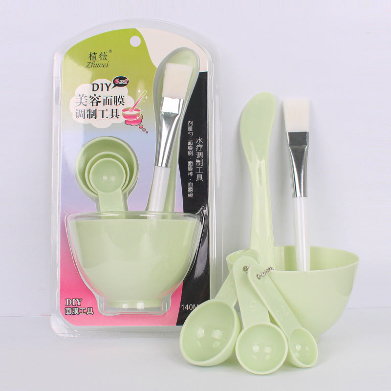 Wholesale plastic bowl set - 6-piece skincare kit: includes mask bowl, spa mixing spatula, mask brush, measuring spoon, and more for diy beauty treatments