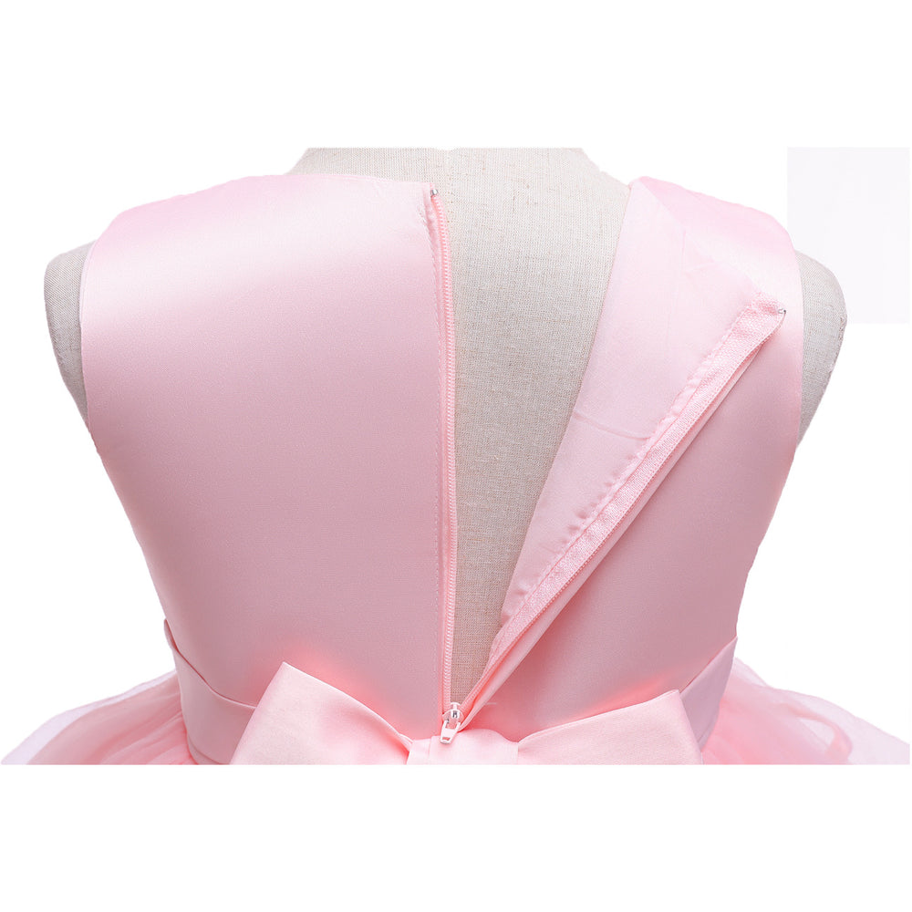 Amazon kids' dresses wedding dresses princess dresses baby girl first birthday flower girl dresses mesh vest dresses wholesale