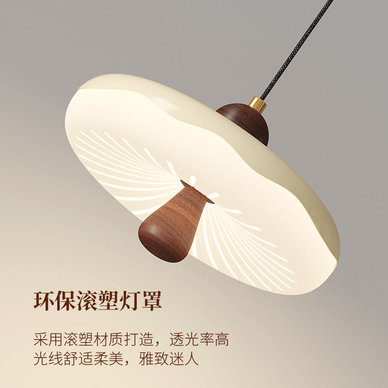 餐厅灯胡桃木纹餐桌吧吊灯创意日式独特设计射灯卧室床头小吊灯具