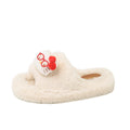 Women's fuzzy slippers - new autumn/winter collection: thick-soled, cute cartoon eyeglass kt cotton slippers, women's flip-flops