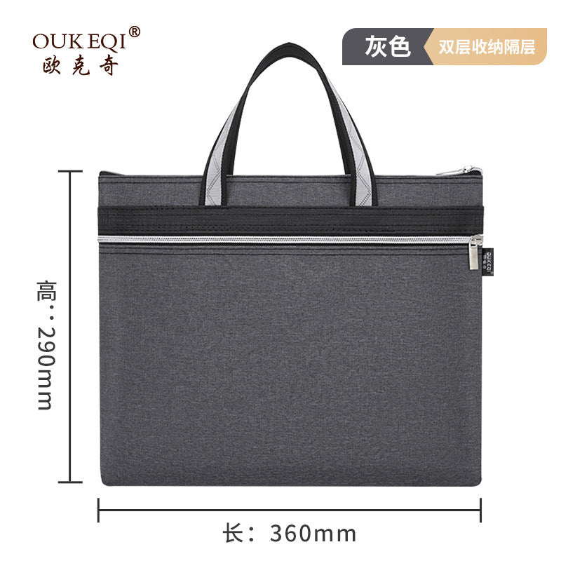 Document bag tote office oxford canvas briefcase large capacity waterproof file bag a4 file folder customizable