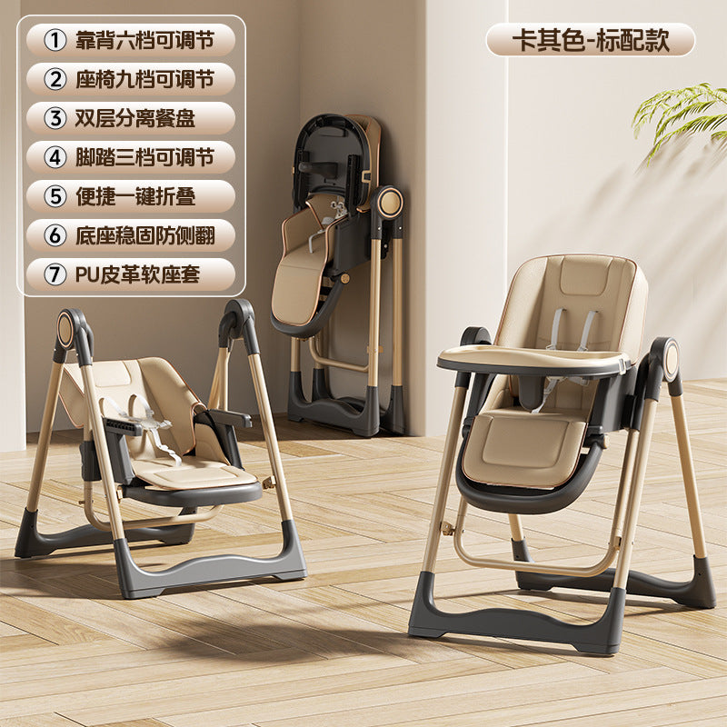Baby dining chair Baby reclining foldable eating Adjustable toddler learning sitting artifact 0-6 year old child growth chair