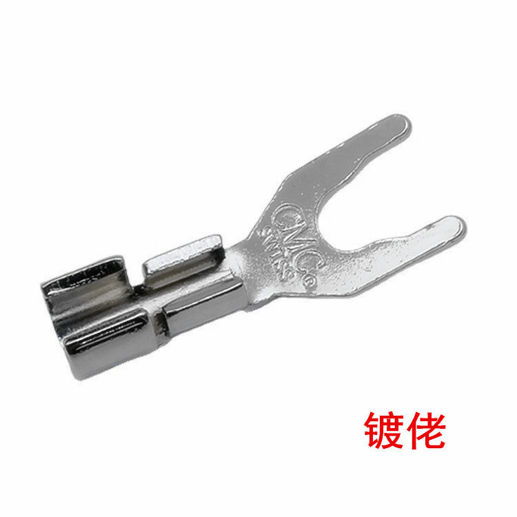 Welded clamp type CMC copper Y connector, speaker U-connector, audio mixer banana head terminal block