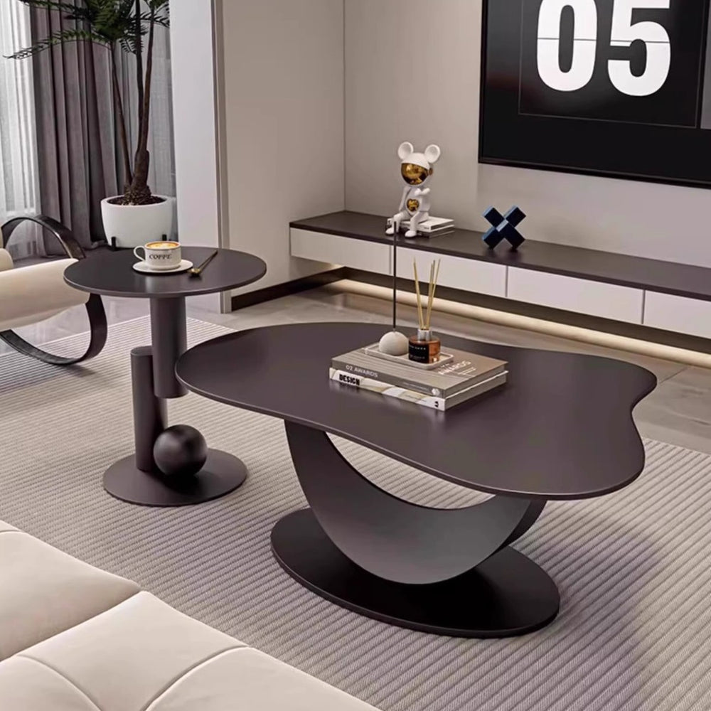 Modern minimalist rock slab coffee table - perfect for small spaces, living rooms, and home use. new irregular cloud-shaped design