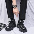 Spring new arrivals: soft leather, soft sole, round toe, breathable, trendy casual leather shoes - business formal, fashionable british style, trendy men's shoes