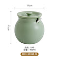 Accessible luxury lard filled ceramic kitchen seasoning storage jar multi-purpose seasoning jar with spoon for home chili jar wholesale