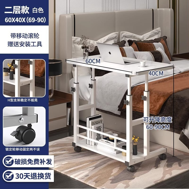 Bedside table with wheels casual small table bedroom for home student desk simple adjustable dormitory lazy computer desk