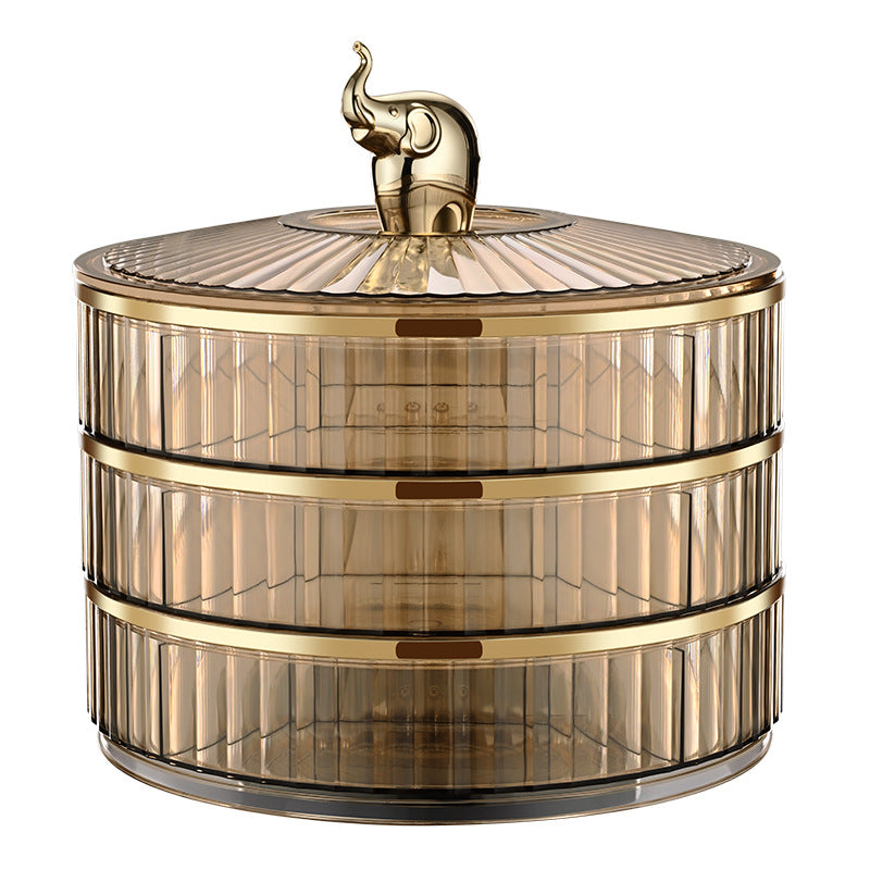 Chinese-style household nut box, snack storage box, wedding event candy plate, advanced sense multi-layer grid, living room dried fruit plate