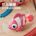 Electric simulation fish automatic sensor to avoid clownfish swing and move educational zoology crawling and chasing kids toys