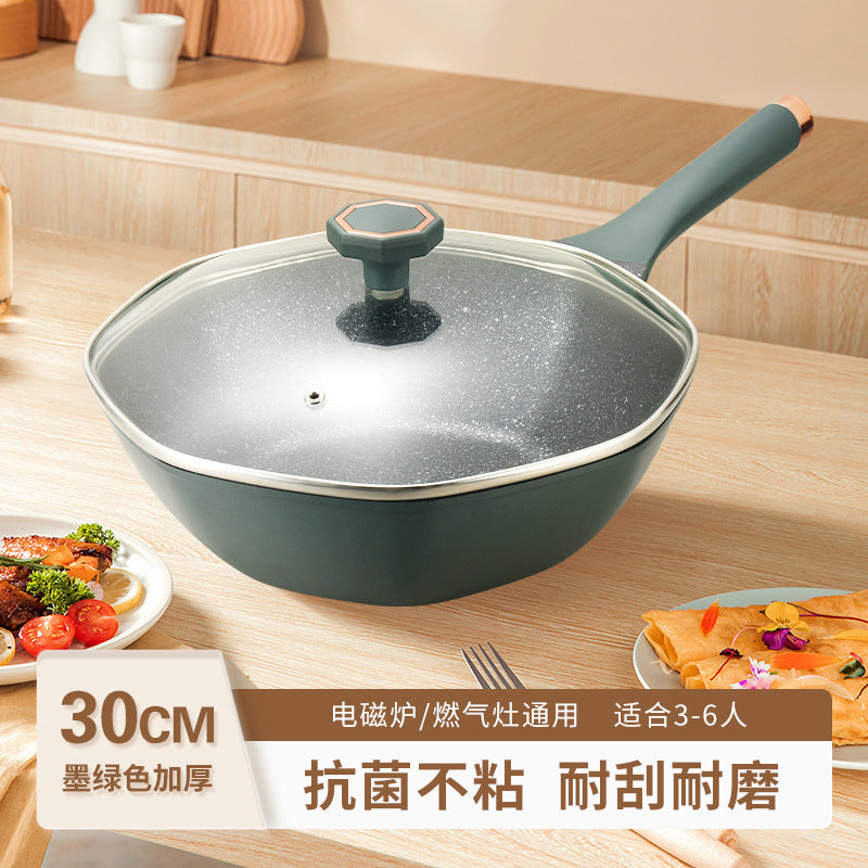 【】medical stone octagonal pot non-stick pan oil-free pan neutral cooking pot non-stick pan