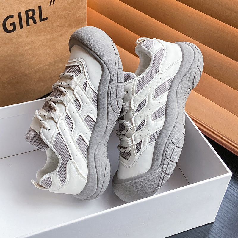 Ugly cute lightweight hiking women's casual 2026 spring and summer new arrivalthick soleeasiest for match round toe spring sports dad shoes for women
