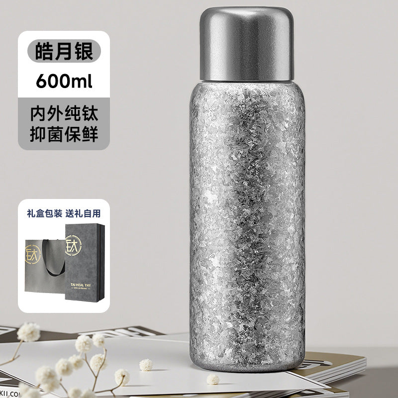 Titanium cup pure titanium thermos cup titanium kettle gift box tea cup large capacity healthy antibacterial tea water separation cup gift