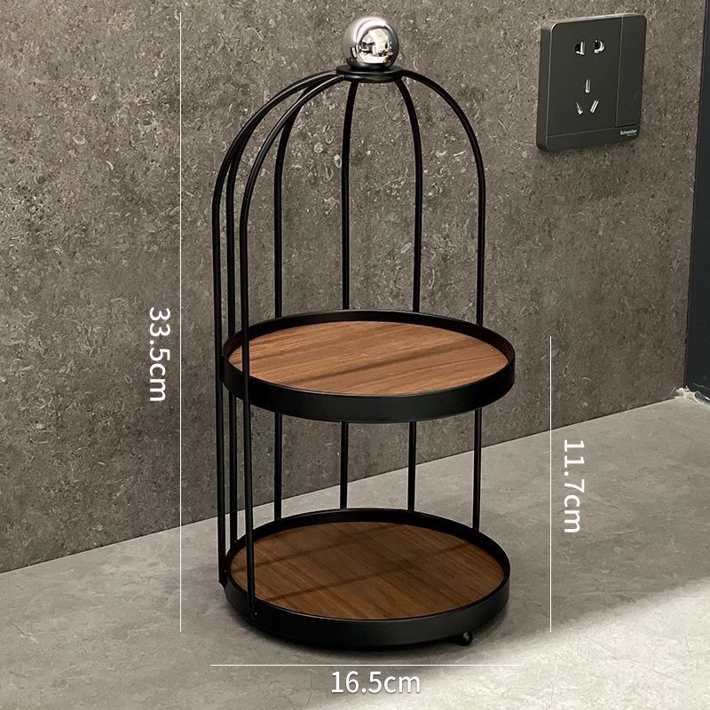 Classy medieval style cosmetics perfume multifunctional storage rack iron aromatherapy jewelry countertop double layer rack for home