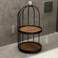 Classy medieval style cosmetics perfume multifunctional storage rack iron aromatherapy jewelry countertop double layer rack for home