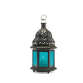 Moroccan iron candlestick, stained glass lantern, garden decor, home decor ornament, housewarming gift
