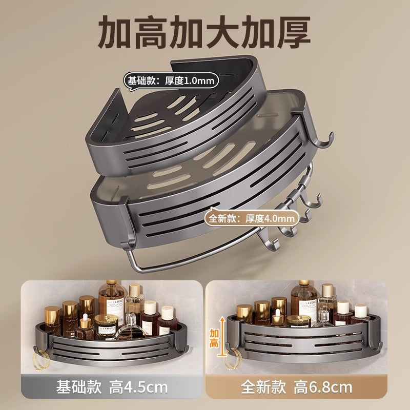 Gun gray bathroom triangle storage rack toilet sink wall hanging storage punch-free bathroom space aluminum corner basket