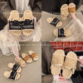 2025 new retro plush thickened fuzzy slippers women's outdoor wear warm autumn and winter home bedroom non-slip cotton slippers