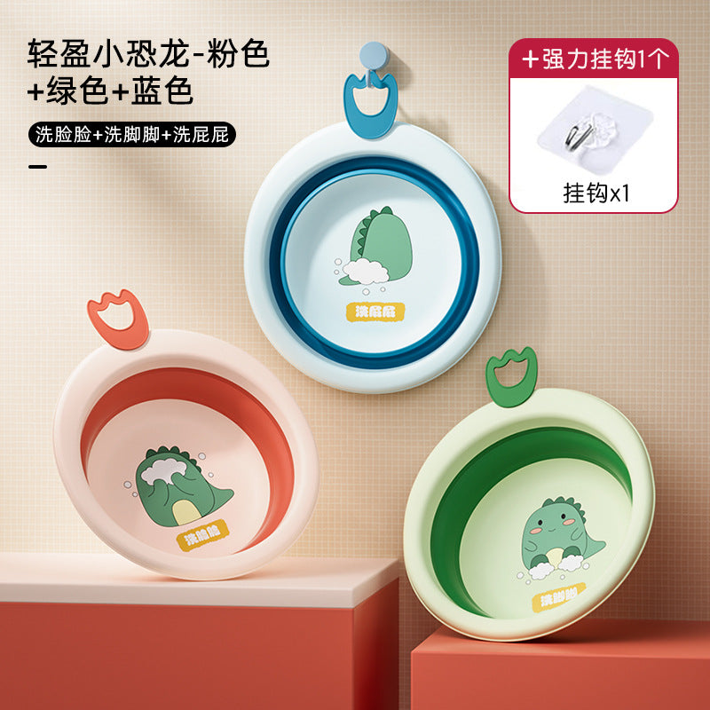 Collapsible kids' wash basin - portable newborn face wash basin - thickened plastic baby basin - household infant wash basin