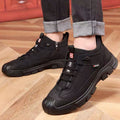 Men's winter warm cotton shoes - fleece lined, non-slip, casual high-top cotton shoes for men, elderly cotton shoes, men's leather cotton shoes for seniors