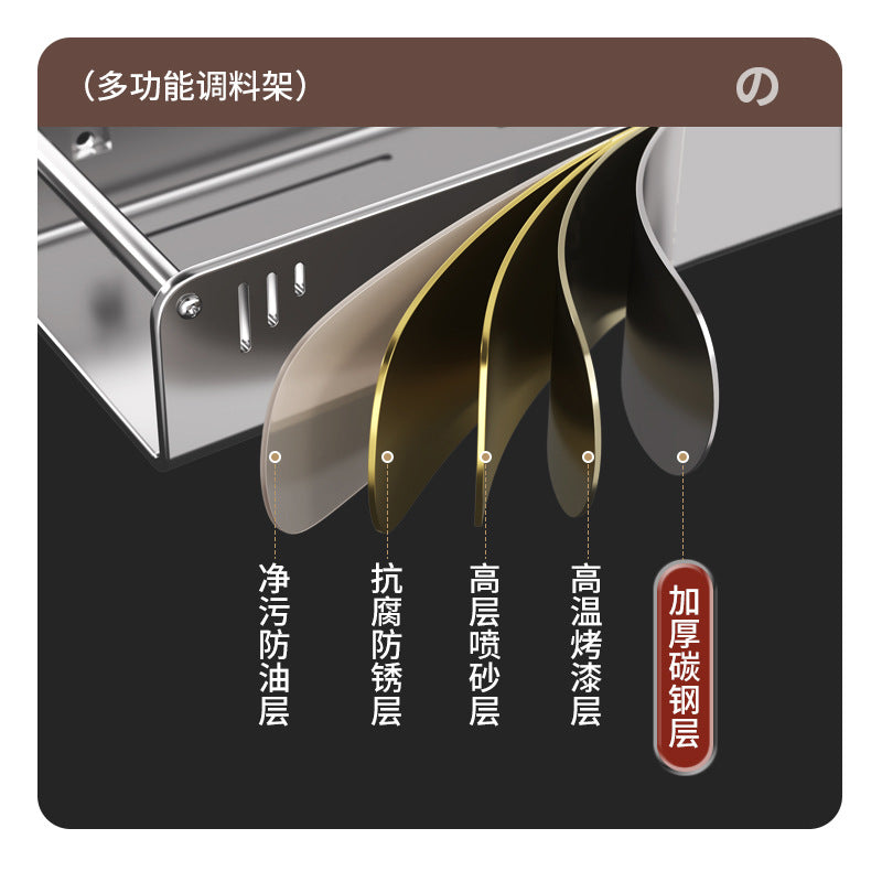 No punching seasoning rack, wall hanging knife holder, household goods Daquan, kitchen rack, multi-functional storage rack customization