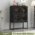 Black boundless multi-circular mesh door sideboard