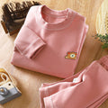 Kids' boneless fleece-lined turtleneck thermal underwear set - new autumn collection for boys and girls - striped, extra thick, warm innerwear set