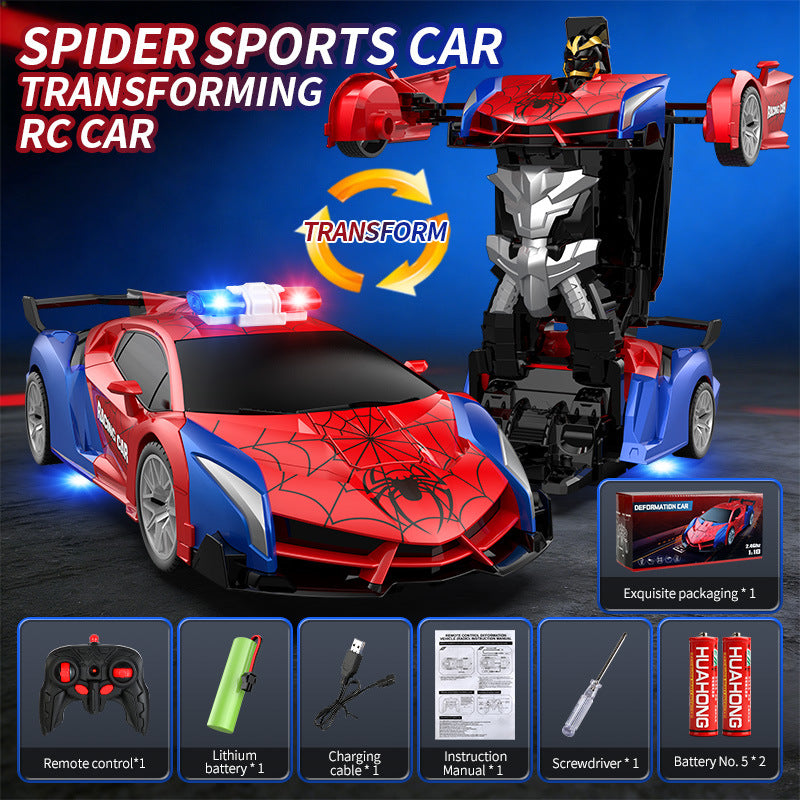 hot-selling transforming remote control car - kids' rechargeable electric racing car model - boy's police car robot toy