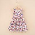 new milk silk printed sleeveless dress for toddlers and young children - country style floral tank dress for girls