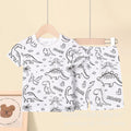 Cartoon european and american cross-border exclusive children's home clothes pajamas suit sketch comfortable breathable diy hand-painted graffiti