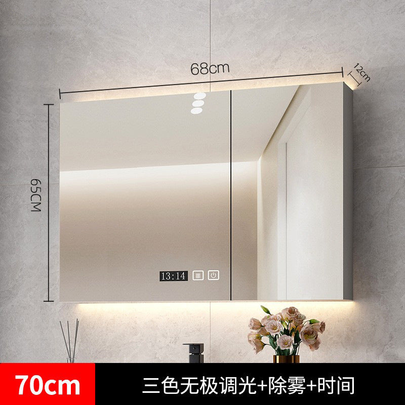 Smart bathroom mirror cabinet, separate wall-mounted bathroom with light, vanity mirror, bathroom mirror with rack storage