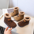winter new boys' retro trendy cotton boots korean style chic versatile girls' lambswool fashion boots