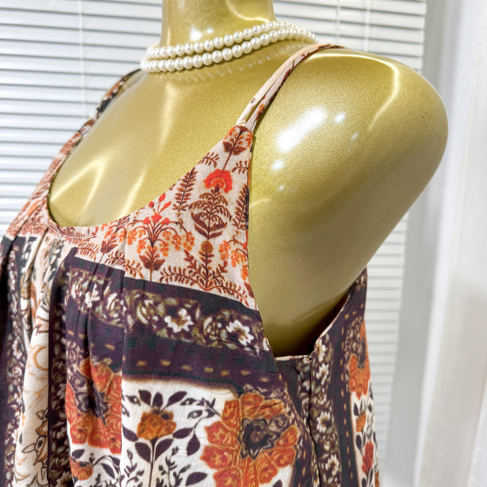 Bohemian print halter backless dress - women's summer vacation beach dress - slimming and flattering maxi dress