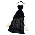 Frenchromantic style asymmetricallace suspender dress female summer pure lust style ruffles waist slimming look a-line skirt