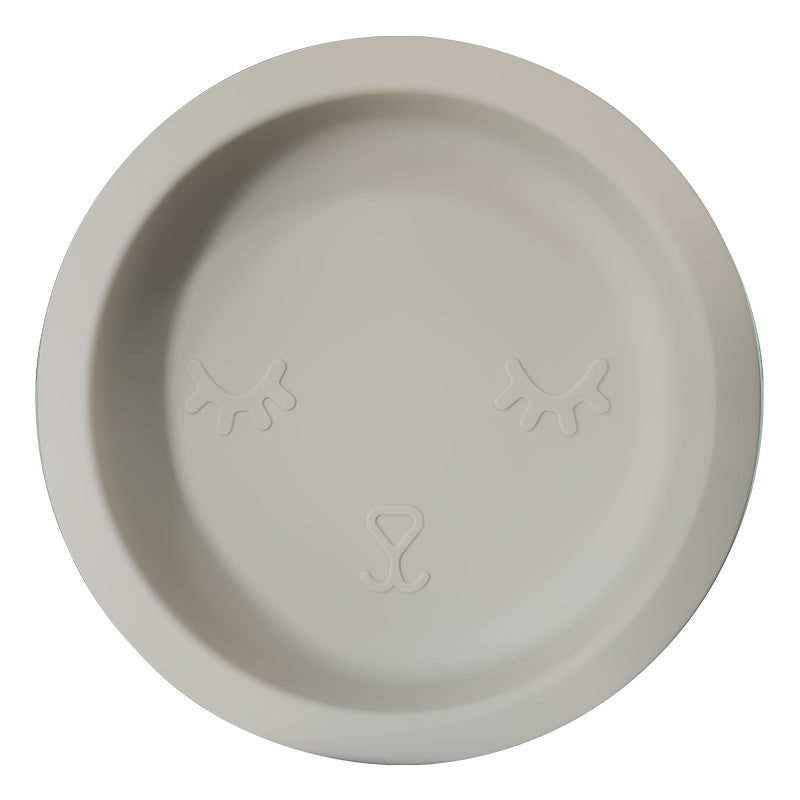 Children's silicone plate with lid disc baby complementary food feeding tray baby special children's tableware set wholesale