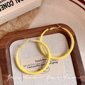 Macaron color drip glaze plain hoop earrings for women accessible luxuryelegant face small earrings classy sense hoop exaggerated earrings