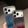 compatible iphone 17 pro gradient carbon fiber plaid phone case, apple 15 magnetic pc protective cover, iphone 16