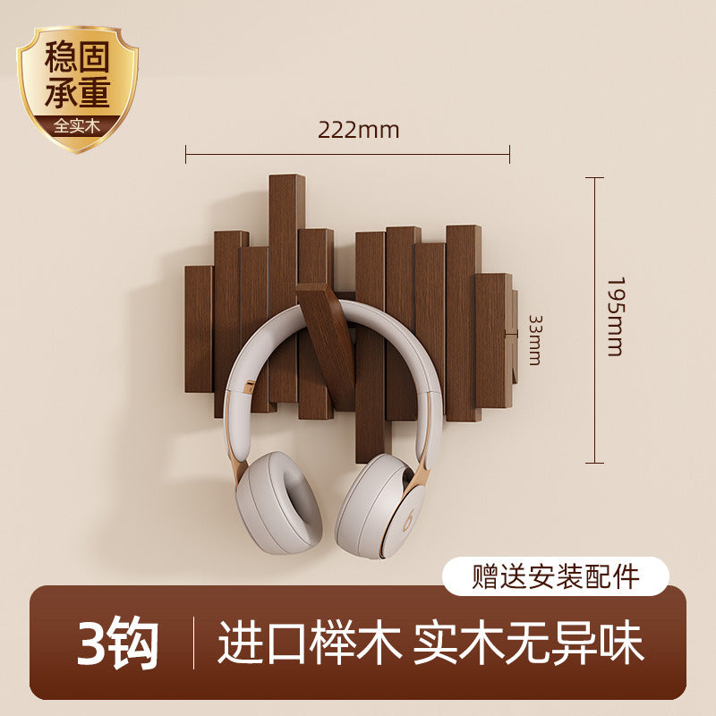 Solid wood piano key hanging hanger, entrance wall hanging, no punching, strong and durable storage, hanging bag, coat rack